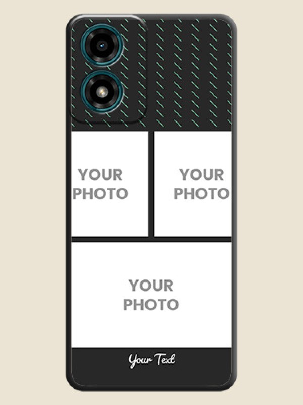 Custom Cross Dotted Pattern with 2 Image Holder on Personalised Space Black Soft Matte Cases - Motorola G24 Power - alternate view