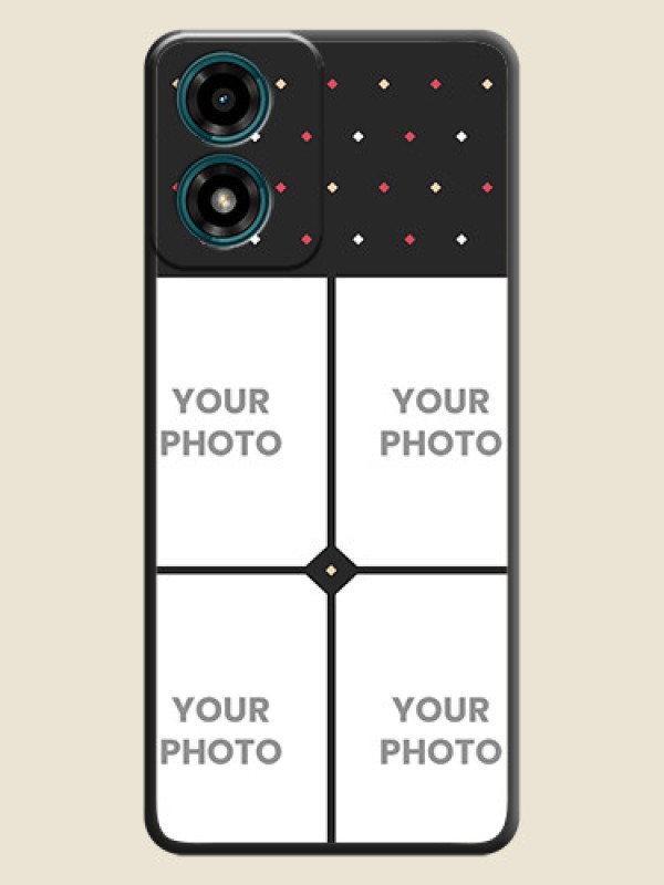 Custom Multicolor Dotted Pattern with 4 Image Holder on Space Black Custom Soft Matte Phone Cases - Motorola G24 Power - alternate view