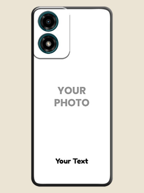 Custom Full Single Pic Upload With Text On Space Black Personalized Soft Matte Phone Covers - Motorola G24 Power - alternate view