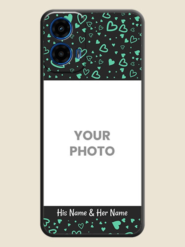 Custom Sea Green Indefinite Love Pattern - Photo on Space Black Soft Matte Mobile Cover - Motorola G34 5G - alternate view