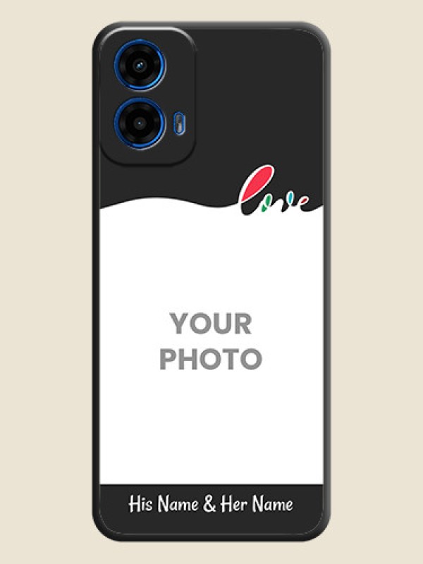 Custom Fall in Love Pattern with Picture - Photo on Space Black Soft Matte Mobile Case - Motorola G34 5G - alternate view