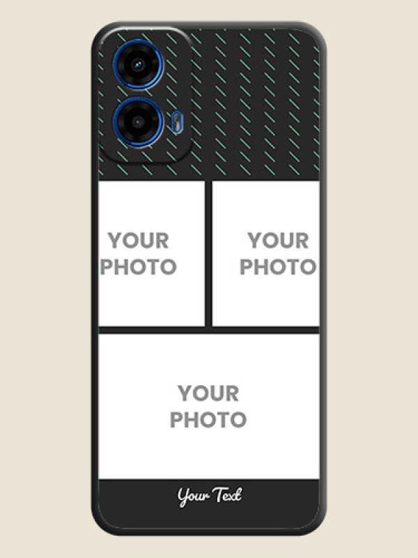 Custom Cross Dotted Pattern with 2 Image Holder on Personalised Space Black Soft Matte Cases - Motorola G34 5G - alternate view
