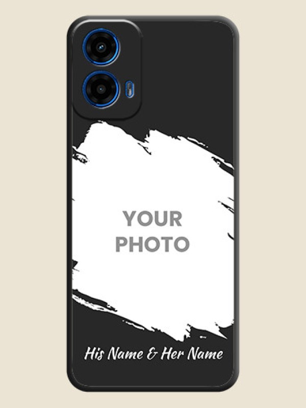 Custom Grunge Brush Strokes - Photo on Space Black Soft Matte Back Cover - Motorola G34 5G - alternate view