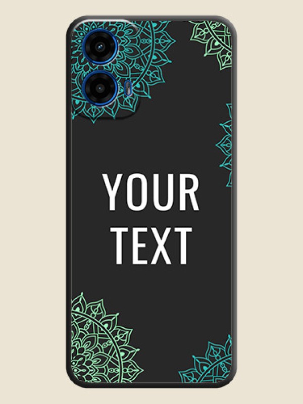 Custom Your Name with Floral Design on Space Black Custom Soft Matte Back Cover - Motorola G34 5G - alternate view