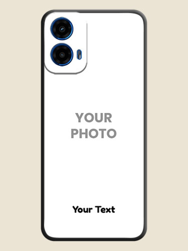 Custom Full Single Pic Upload With Text On Space Black Personalized Soft Matte Phone Covers - Motorola G34 5G - alternate view