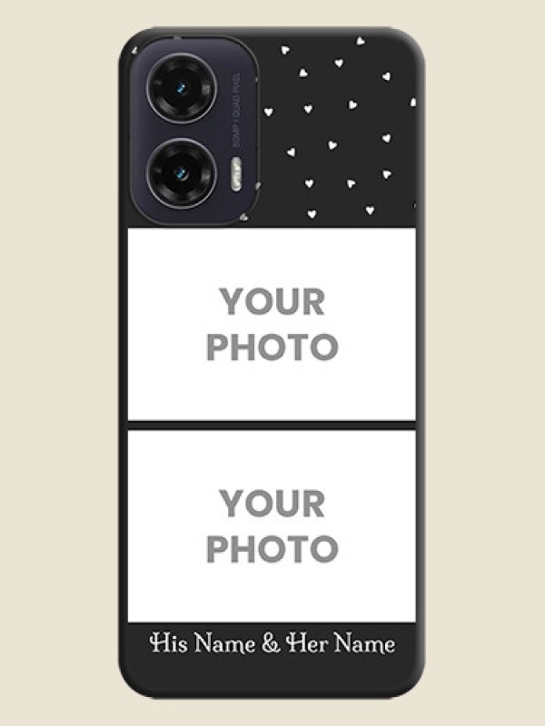 Custom Miniature Love Symbols with Name On Space Black Custom Soft Matte Mobile Back Cover - Motorola G35 5G - alternate view