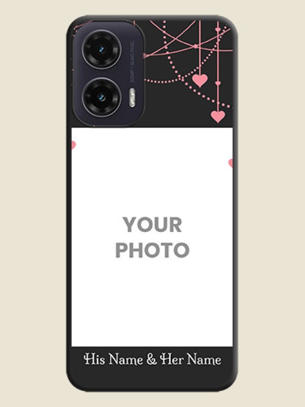 Custom Pink Love Hangings with Text On Space Black Custom Soft Matte Mobile Back Cover - Motorola G35 5G - alternate view