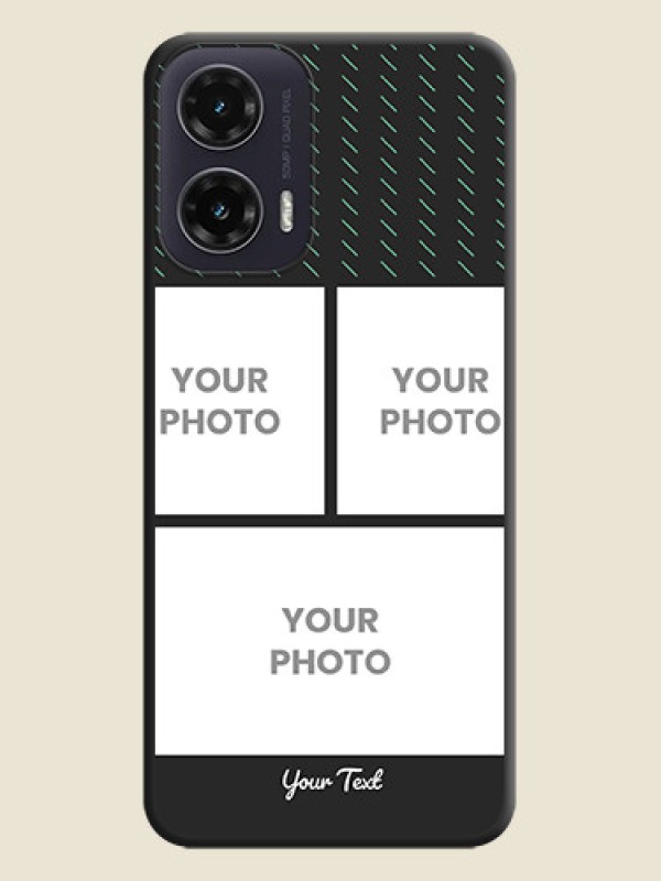 Custom Cross Dotted Pattern with 2 Image Holder On Space Black Custom Soft Matte Mobile Back Cover - Motorola G35 5G - alternate view