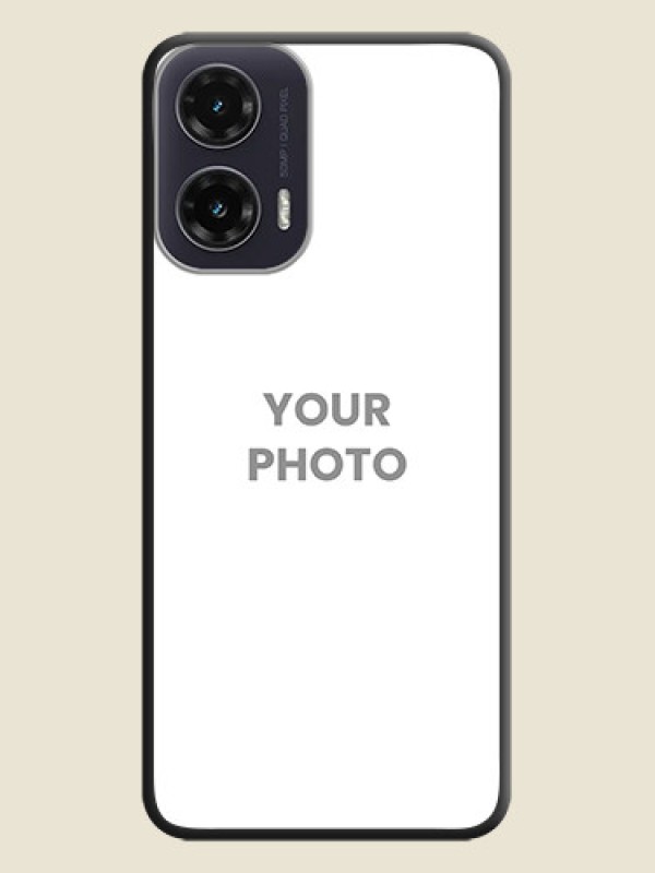 Custom Full Single Pic Upload On Space Black Custom Soft Matte Mobile Back Cover - Motorola G35 5G - alternate view
