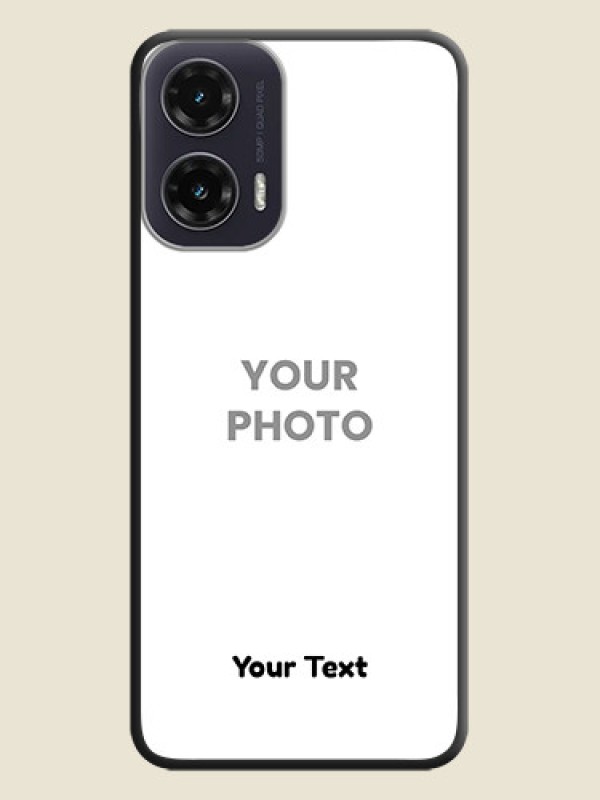 Custom Full Single Pic Upload With Text On Space Black Custom Soft Matte Mobile Back Cover - Motorola G35 5G - alternate view