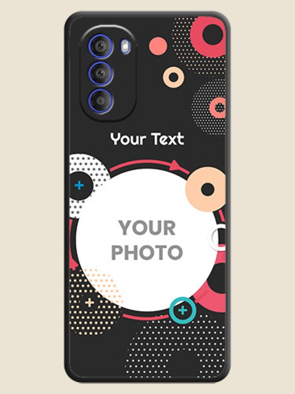 Custom Multicoloured Round Image on Personalised Space Black Soft Matte Cases - Motorola G51 5G - alternate view