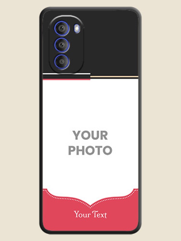 Custom Classic Plain Design with Name on Photo on Space Black Soft Matte Phone Cover - Motorola G51 5G - alternate view
