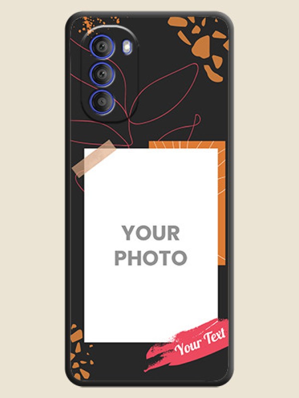 Custom Orange Photo Frame on Space Black Custom Soft Matte Phone Back Cover - Motorola G51 5G - alternate view