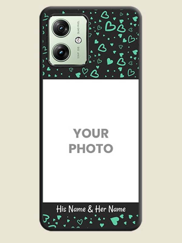 Custom Sea Green Indefinite Love Pattern on Photo On Space Black Custom Soft Matte Mobile Back Cover - Motorola G54 5G - alternate view
