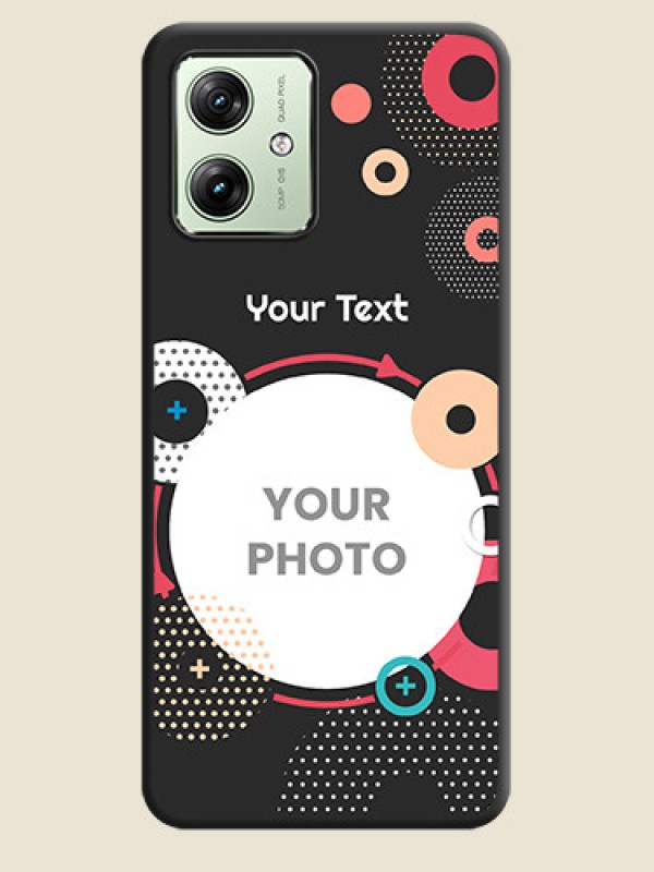 Custom Multicoloured Round Image On Space Black Custom Soft Matte Mobile Back Cover - Motorola G54 5G - alternate view