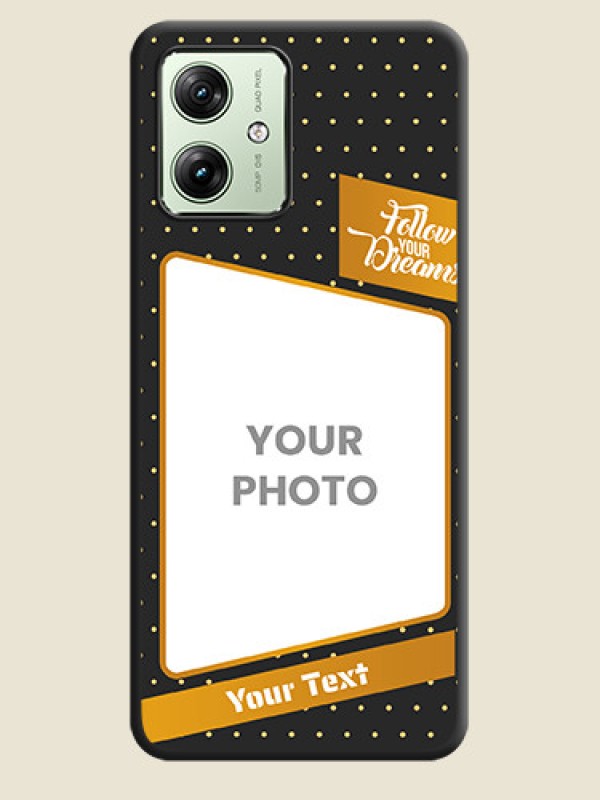 Custom Follow Your Dreams with White Dots On Space Black Custom Soft Matte Mobile Back Cover - Motorola G54 5G - alternate view