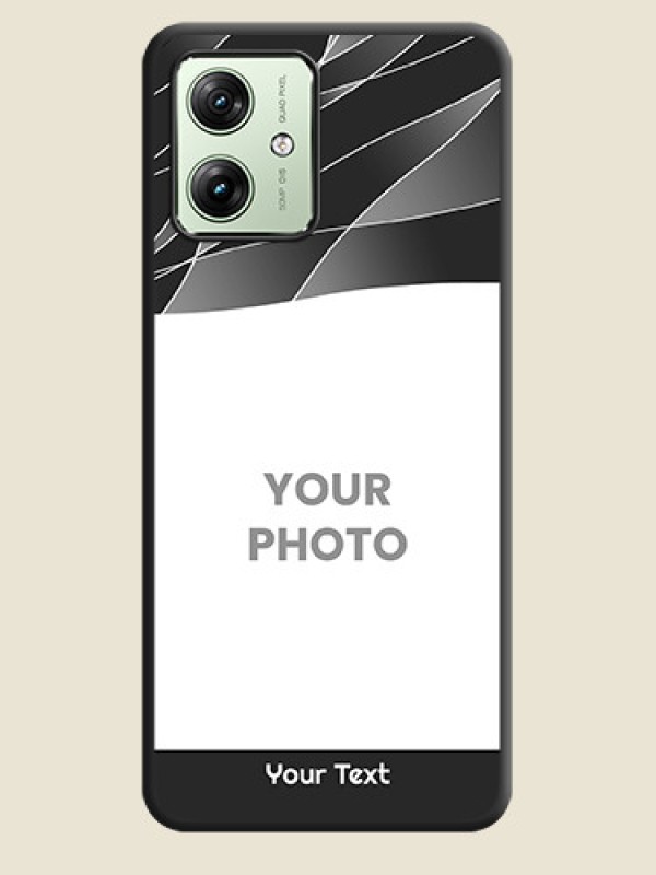 Custom Mixed Wave Lines on Photo On Space Black Custom Soft Matte Mobile Back Cover - Motorola G54 5G - alternate view