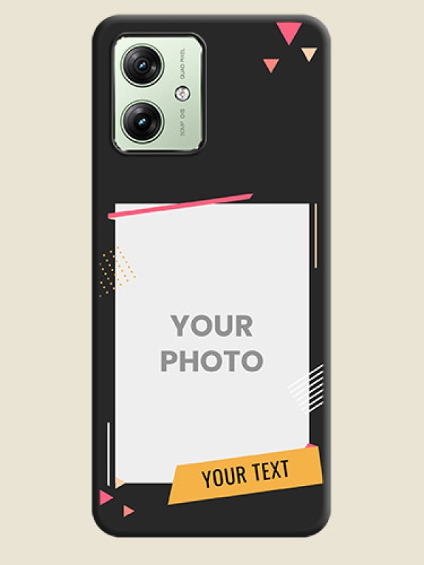 Custom Photo Frame with Triangle Small Dots on Photo On Space Black Custom Soft Matte Mobile Back Cover - Motorola G54 5G - alternate view
