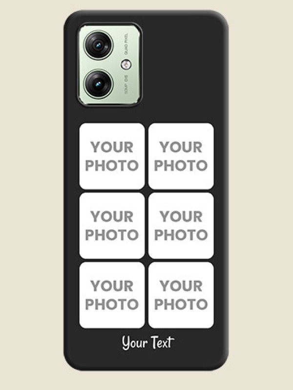 Custom Floral Art with 6 Image Holder on Photo On Space Black Custom Soft Matte Mobile Back Cover - Motorola G54 5G - alternate view