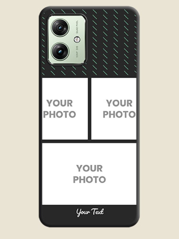 Custom Cross Dotted Pattern with 2 Image Holder On Space Black Custom Soft Matte Mobile Back Cover - Motorola G54 5G - alternate view