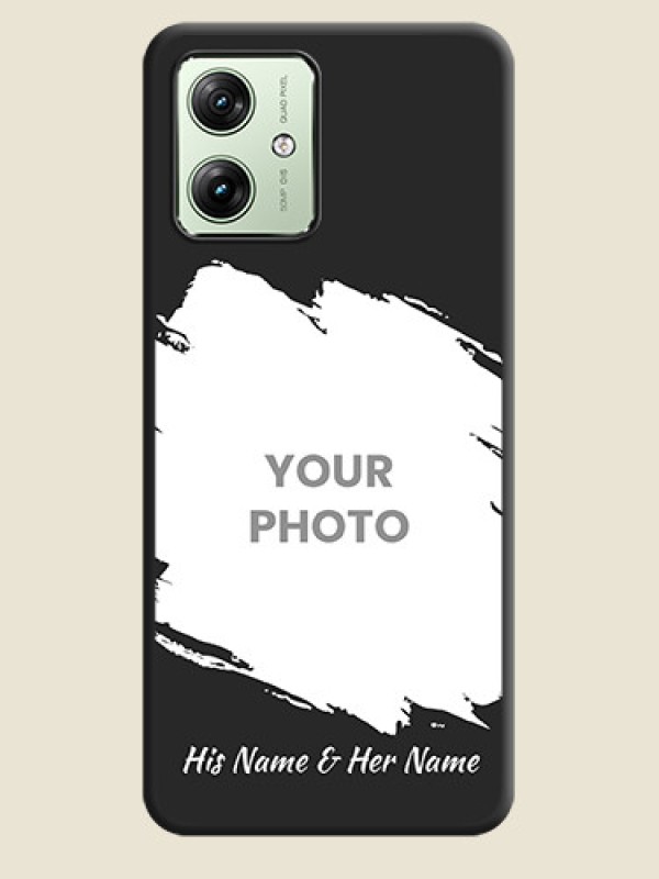 Custom Grunge Brush Strokes on Photo  On Space Black Custom Soft Matte Mobile Back Cover - Motorola G54 5G - alternate view