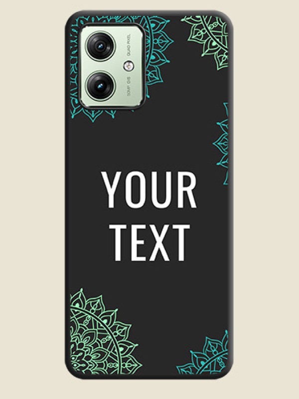 Custom Your Name with Floral Design On Space Black Custom Soft Matte Mobile Back Cover - Motorola G54 5G - alternate view