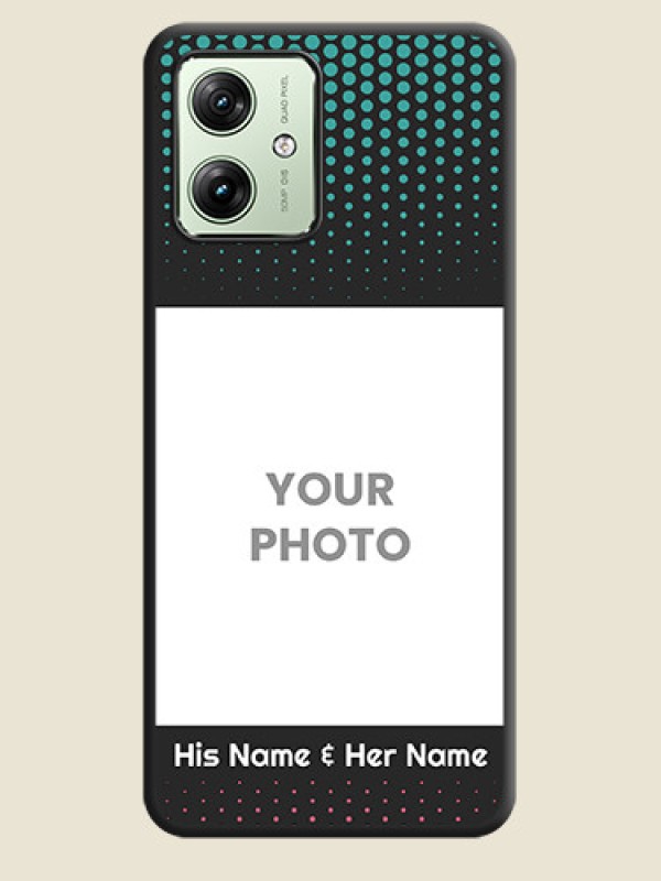 Custom Faded Dots with Grunge Photo Frame and Text On Space Black Custom Soft Matte Mobile Back Cover - Motorola G54 5G - alternate view