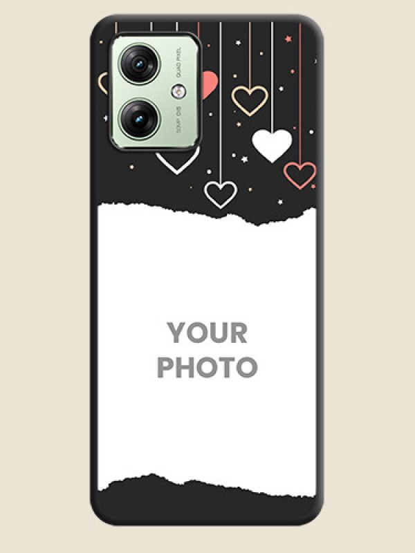 Custom Love Hangings with Splash Wave Picture on Space Black Custom Soft Matte Phone Back Cover - Motorola G64 5G - alternate view
