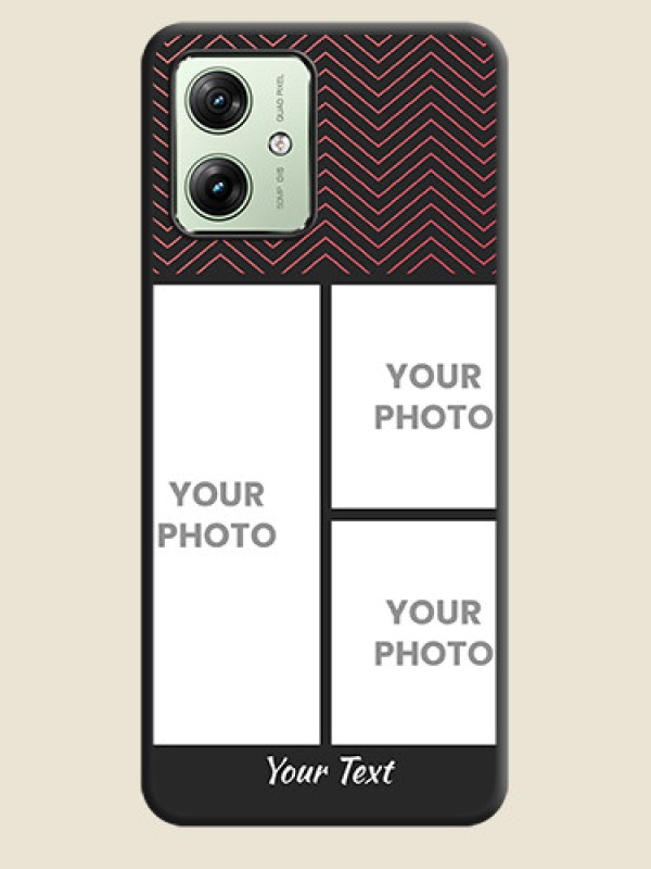 Custom Wave Pattern with 3 Image Holder on Space Black Custom Soft Matte Back Cover - Motorola G64 5G - alternate view
