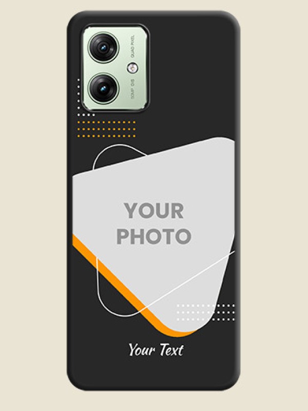 Custom Yellow Triangle - Photo on Space Black Soft Matte Phone Cover - Motorola G64 5G - alternate view
