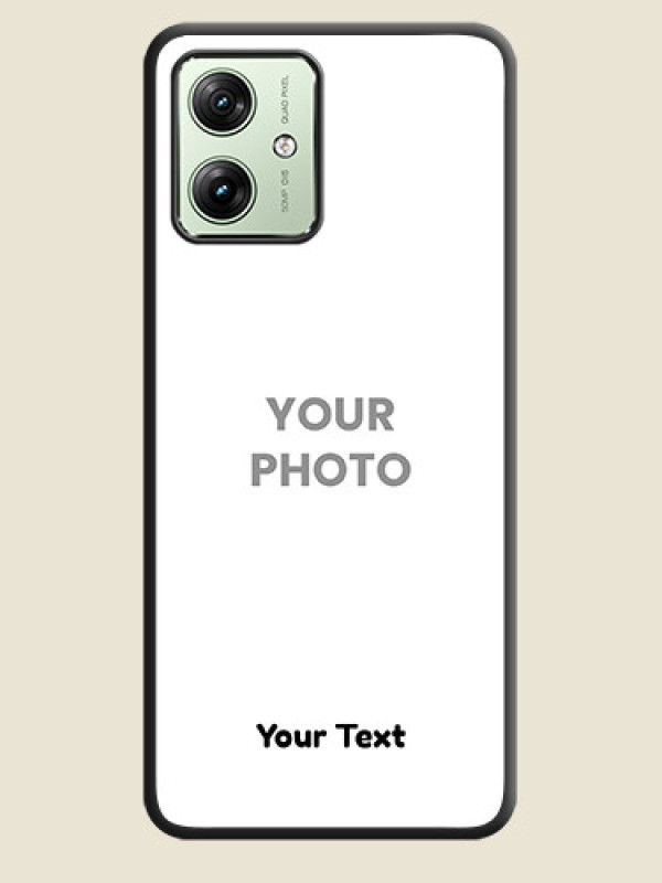 Custom Full Single Pic Upload With Text On Space Black Personalized Soft Matte Phone Covers - Motorola G64 5G - alternate view