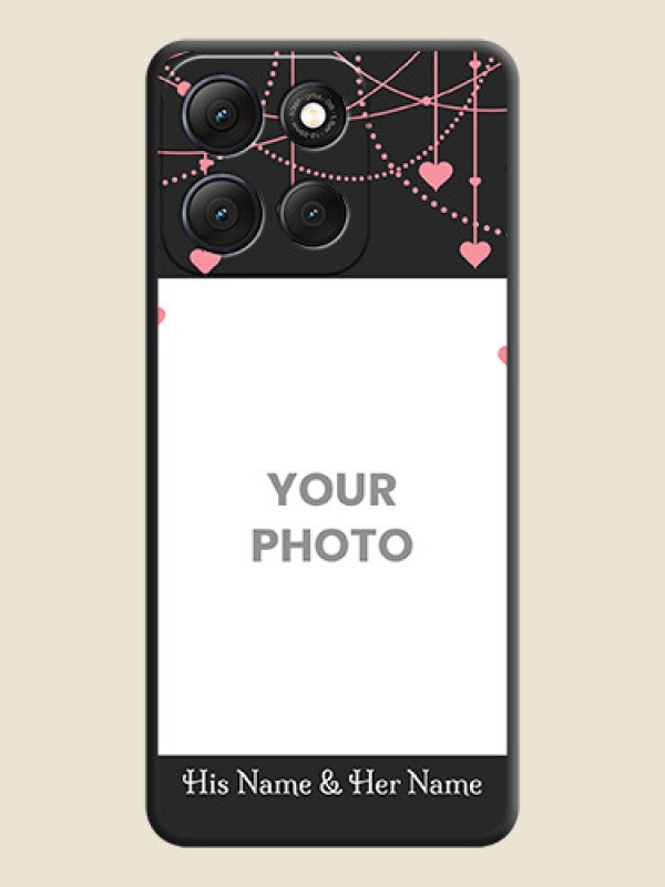 Custom Pink Love Hangings with Text On Space Black Custom Soft Matte Mobile Back Cover - Motorola G86 Power 5G - alternate view