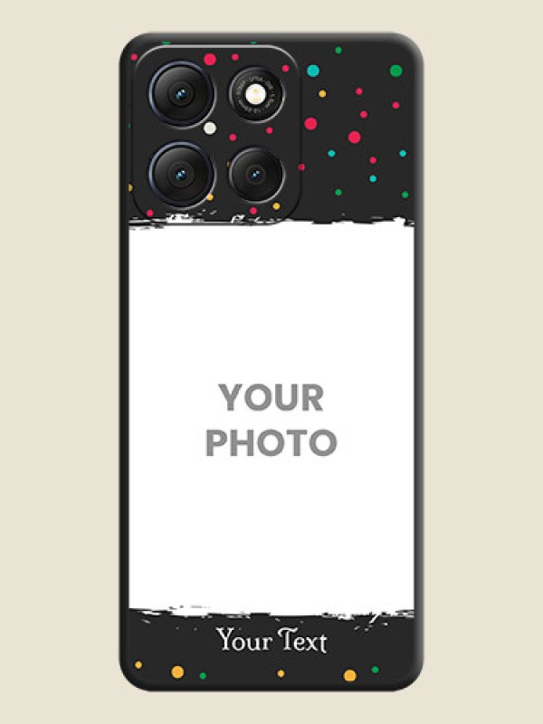 Custom Multicolor Dotted Pattern with Text On Space Black Custom Soft Matte Mobile Back Cover - Motorola G86 Power 5G - alternate view
