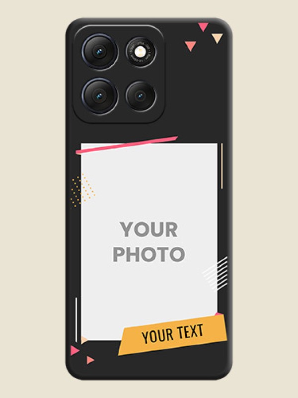 Custom Photo Frame with Triangle Small Dots on Photo On Space Black Custom Soft Matte Mobile Back Cover - Motorola G86 Power 5G - alternate view
