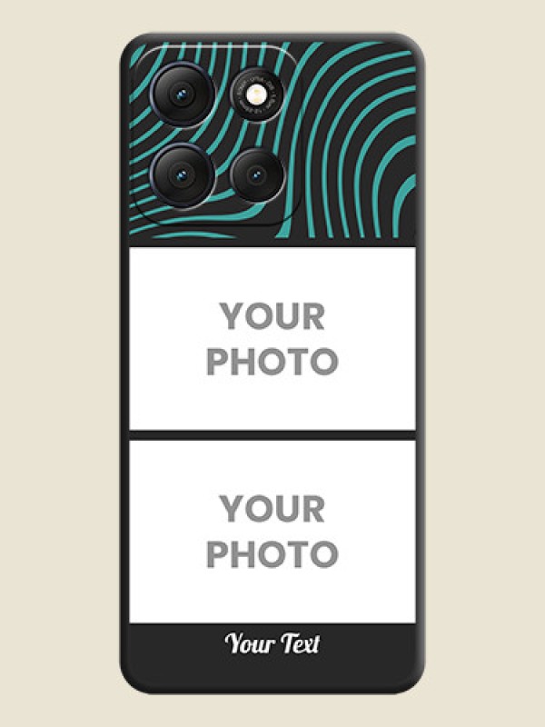 Custom Wave Pattern with 2 Image Holder On Space Black Custom Soft Matte Mobile Back Cover - Motorola G86 Power 5G - alternate view