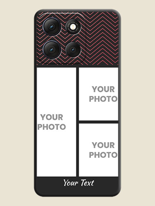 Custom Wave Pattern with 3 Image Holder On Space Black Custom Soft Matte Mobile Back Cover - Motorola G86 Power 5G - alternate view
