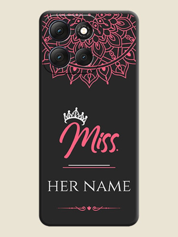 Custom Mrs Name with Floral Design On Space Black Custom Soft Matte Mobile Back Cover - Motorola G86 Power 5G - alternate view