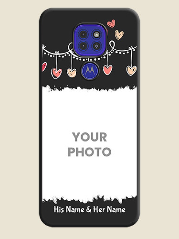 Custom Pink Love Hangings with Name on Space Black Custom Soft Matte Phone Cases - Motorola G9 - alternate view