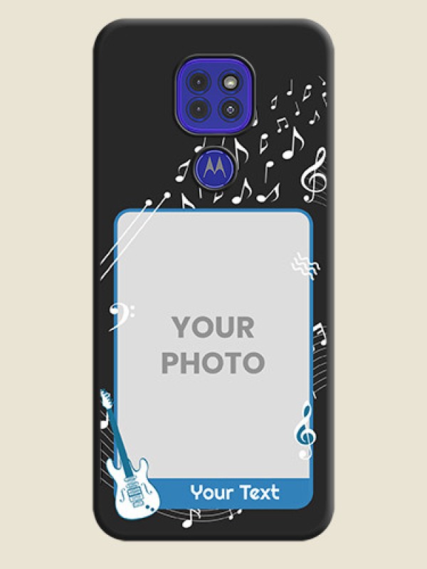 Custom Musical Theme Design with Text on Photo on Space Black Soft Matte Mobile Case - Motorola G9 - alternate view