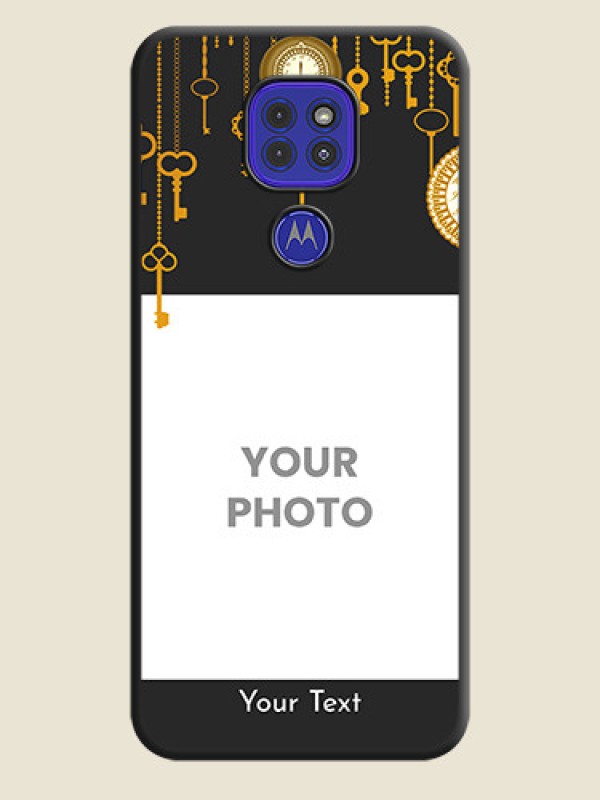 Custom Decorative Design with Text on Space Black Custom Soft Matte Back Cover - Motorola G9 - alternate view