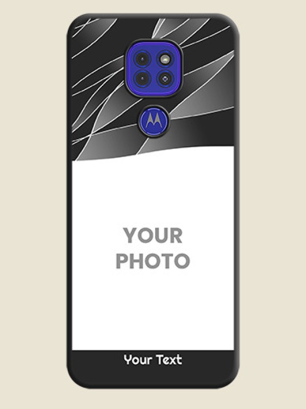 Custom Mixed Wave Lines on Photo on Space Black Soft Matte Mobile Cover - Motorola G9 - alternate view