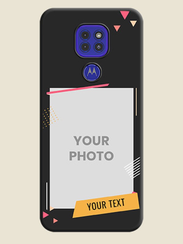 Custom Photo Frame with Triangle Small Dots on Photo on Space Black Soft Matte Back Cover - Motorola G9 - alternate view