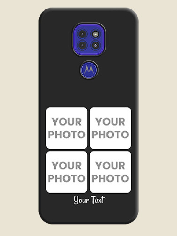 Custom Floral Art with 6 Image Holder on Photo on Space Black Soft Matte Mobile Case - Motorola G9 - alternate view