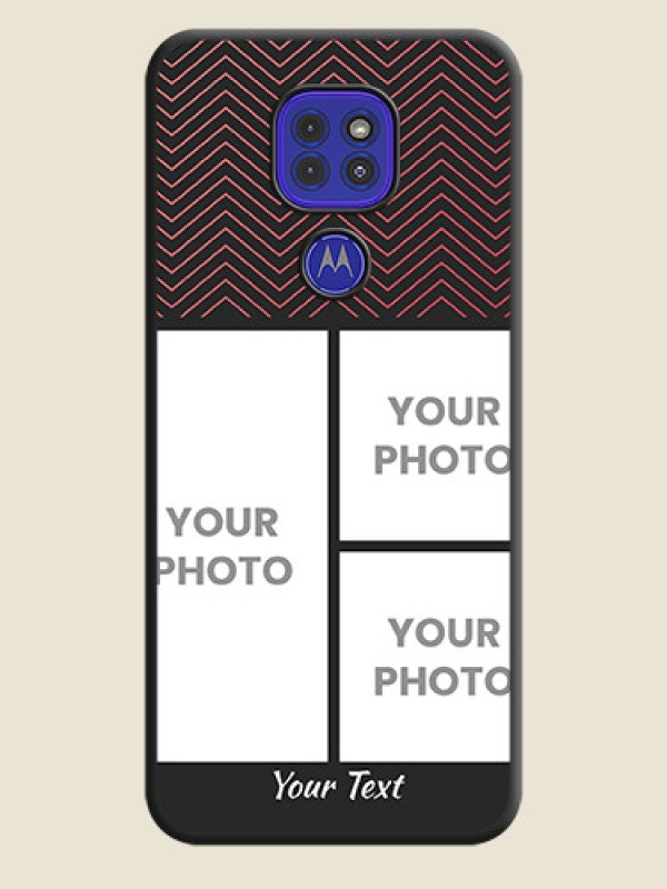 Custom Wave Pattern with 3 Image Holder on Space Black Custom Soft Matte Back Cover - Motorola G9 - alternate view