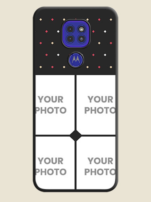 Custom Multicolor Dotted Pattern with 4 Image Holder on Space Black Custom Soft Matte Phone Cases - Motorola G9 - alternate view