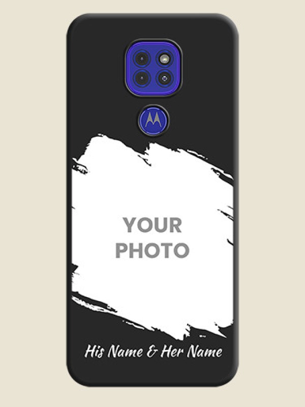 Custom Grunge Brush Strokes on Photo on Space Black Soft Matte Back Cover - Motorola G9 - alternate view