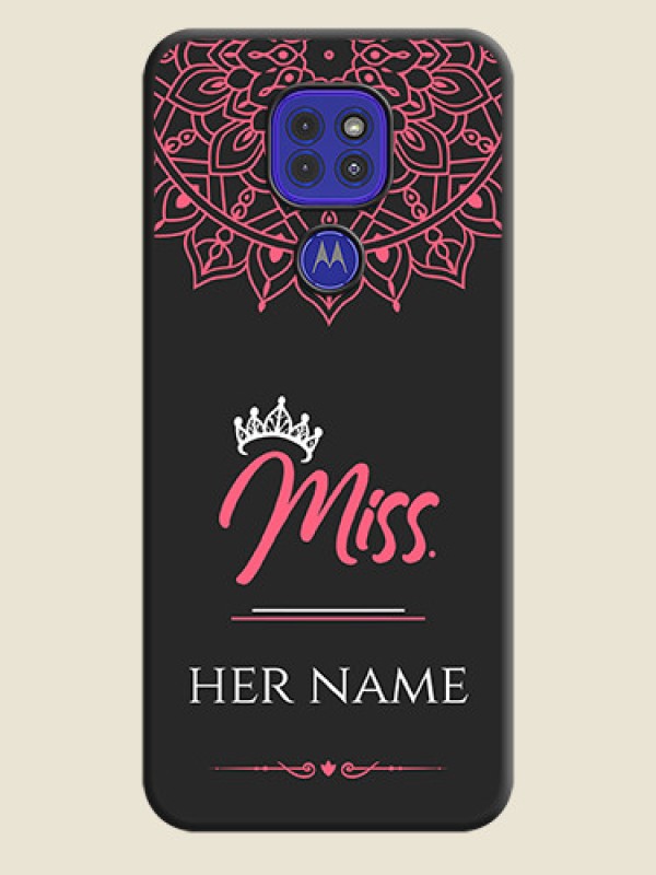Custom Mrs Name with Floral Design on Space Black Personalized Soft Matte Phone Covers - Motorola G9 - alternate view