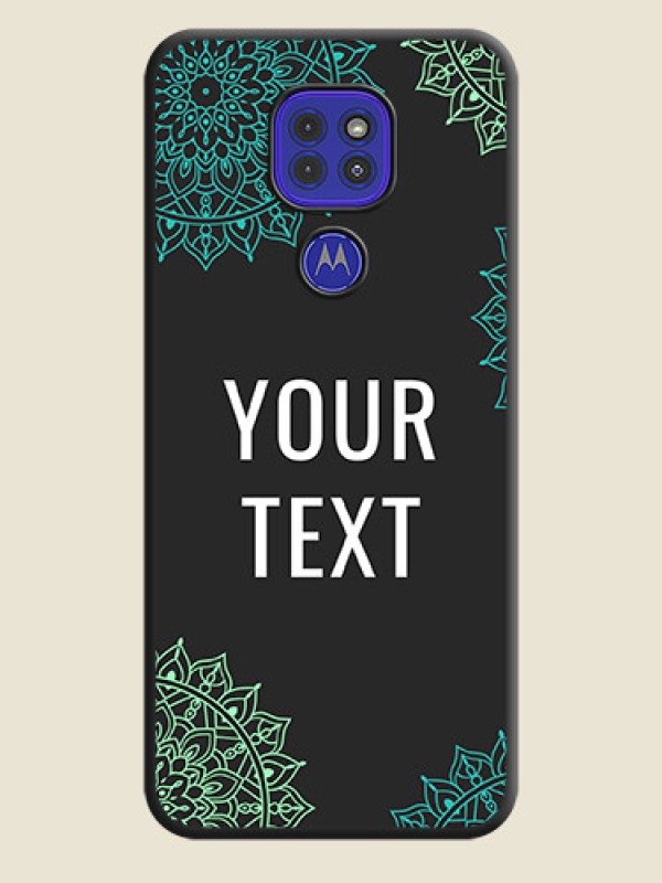 Custom Your Name with Floral Design on Space Black Custom Soft Matte Back Cover - Motorola G9 - alternate view