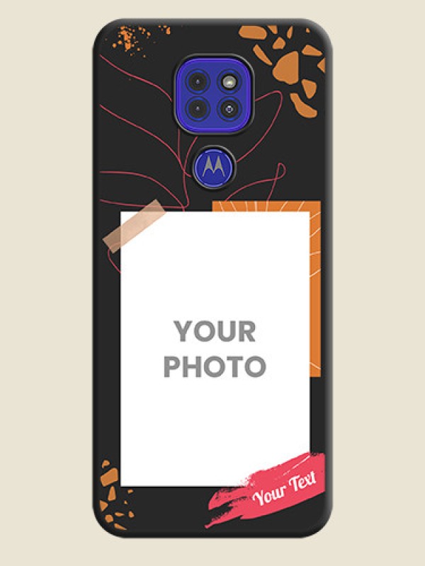 Custom Orange Photo Frame on Space Black Custom Soft Matte Phone Back Cover - Motorola G9 - alternate view