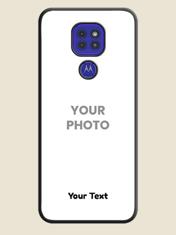 Custom Full Single Pic Upload With Text On Space Black Personalized Soft Matte Phone Covers -Motorola G9 - alternate view